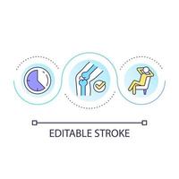 Take breaks loop concept icon. Reduce injuries in workplace. Sports trauma prevention tip abstract idea thin line illustration. Isolated outline drawing. Editable stroke vector