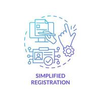 Simplified registration blue gradient concept icon. Progressive profiling. Consumer identity abstract idea thin line illustration. Isolated outline drawing vector