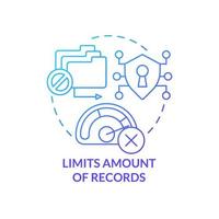 Limits amount of records blue gradient concept icon. Customer identification prevents hacks. Avoid multilogin abstract idea thin line illustration. Isolated outline drawing vector