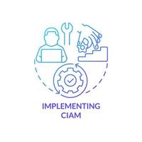 Implementing CIAM blue gradient concept icon. Digital business optimization. Involve innovation abstract idea thin line illustration. Isolated outline drawing vector