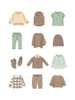 vector illustration of a set of fashion clothes for boy