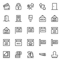 Outline icons for Real estate. vector