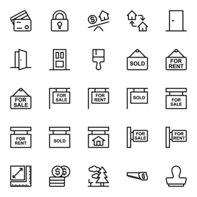 Outline icons for Real estate.