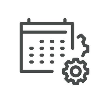 Calendar related icon outline and linear vector. vector