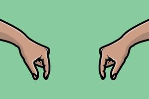 People Hands with Various Gestures vector illustration. People objects icon concept. Two hands giving something sign vector design. Different signs and emotions, hands representing.