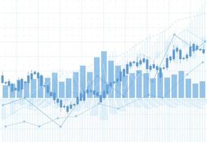 Gráfico del gráfico del palo de la vela del negocio del comercio de inversiones del mercado de valores en el diseño del fondo blanco punto alcista, tendencia del gráfico. ilustración vectorial vector