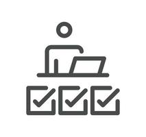 Business management related icon outline and linear vector. vector