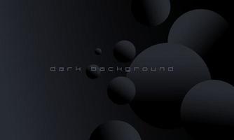 Premium dark minimal geometric background with gradient bubble. Dynamic black shapes composition with Modern Abstract design for Landing page template, wallpaper, background element template vector