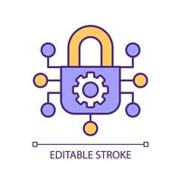 Digital security RGB color icon. Cybersecurity. Computing technologies. Blockchain. Limited access to account. Isolated vector illustration. Simple filled line drawing. Editable stroke