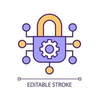 Digital security RGB color icon. Cybersecurity. Computing technologies. Blockchain. Limited access to account. Isolated vector illustration. Simple filled line drawing. Editable stroke