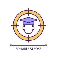 Student centered learning RGB color icon. Learning approach. High school and college education. Additional courses. Isolated vector illustration. Simple filled line drawing. Editable stroke