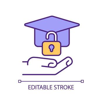 Student account security RGB color icon. Personal information protection. High school platform. Learning management system. Isolated vector illustration. Simple filled line drawing. Editable stroke