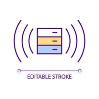 Virtual dataset storage RGB color icon. Digital information keeping. Powerful database server. Isolated vector illustration. Simple filled line drawing. Editable stroke