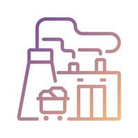 Fuel power plant pixel perfect gradient linear vector icon. Thermal power station. Convert combustion into energy. Thin line color symbol. Modern style pictogram. Vector isolated outline drawing