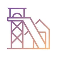 Coal mine pixel perfect gradient linear vector icon. Lode of fossil fuel in earth. Extraction of rock and ore. Thin line color symbol. Modern style pictogram. Vector isolated outline drawing