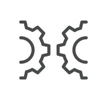 Gear related icon outline and linear vector. vector