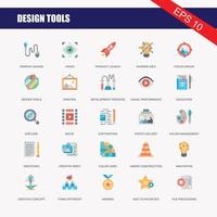 Graphic and web design line icons vector