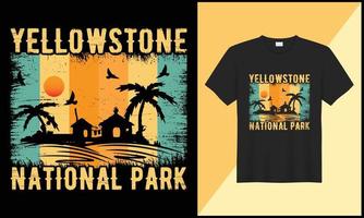 yellostone national park illustration village vector t shirt design