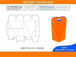 corazón exprimir regalo caja dieline modelo y 3d caja diseño caja dieline y 3d caja vector