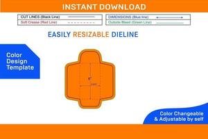 catalogar sobre o embalaje abierto final 3.375x6 pulgada sobre dieline modelo color diseño modelo vector