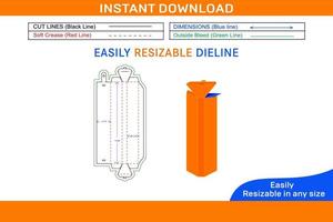 Troothbrush box dieline template and 3D box vector file Box dieline and 3D box
