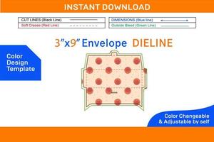 Envelope dieline template and 3D envelope design Color Design Template vector