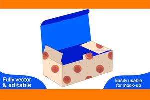 Mask box dieline template and 3D box Design 3D box vector