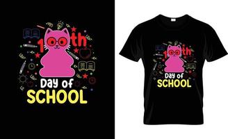 100 día de colegio t camisa diseño vector