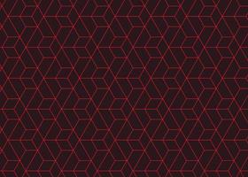 3d vintage red linear cube pattern geometric background vector