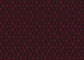 3d vintage red linear cube pattern geometric background vector