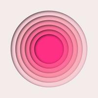 3d pink wavy layers paper cut circle vector layout