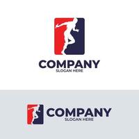 Relay race logo design template vector