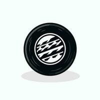 tire icon logo with tire mark inside vector