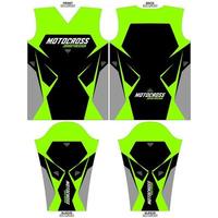 listo para imprimir sublimación motocross largo manga jersey diseño vector