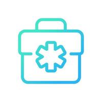 Medical bag pixel perfect gradient linear ui icon. Doctor suitcase. First aid kit. Healthcare. Line color user interface symbol. Modern style pictogram. Vector isolated outline illustration