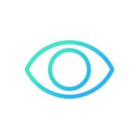 Eye pixel perfect gradient linear ui icon. Part of human body. Organ of perception. Visual system. Line color user interface symbol. Modern style pictogram. Vector isolated outline illustration