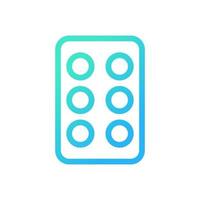 Pills in blister pack pixel perfect gradient linear ui icon. Oral medication. Drug prescript. Line color user interface symbol. Modern style pictogram. Vector isolated outline illustration