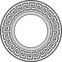 Grieks ronde grens. cirkel meander kader met oude ornament. Romeins middellandse Zee patroon decor png