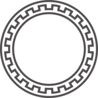 Greek round border. Circle meander frame with ancient ornament. Roman Mediterranean pattern decor png