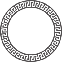 Greek round border. Circle meander frame with ancient ornament. Roman Mediterranean pattern decor png