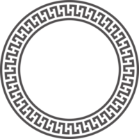 Greek round border. Circle meander frame with ancient ornament. Roman Mediterranean pattern decor png