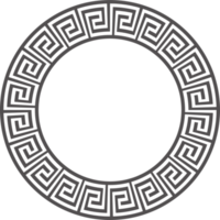 Greek round border. Circle meander frame with ancient ornament. Roman Mediterranean pattern decor png