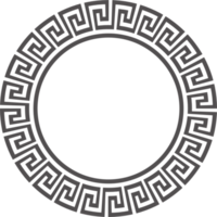 Greek round border. Circle meander frame with ancient ornament. Roman Mediterranean pattern decor png