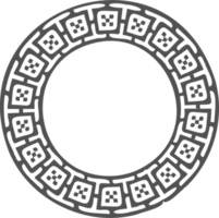 Greek round border. Circle meander frame with ancient ornament. Roman Mediterranean pattern decor png