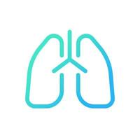 Lungs pixel perfect gradient linear ui icon. Checkup of respiratory system. Pneumonia treatment. Line color user interface symbol. Modern style pictogram. Vector isolated outline illustration