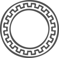 Greek round border. Circle meander frame with ancient ornament. Roman Mediterranean pattern decor png