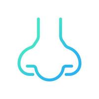 Nose pixel perfect gradient linear ui icon. Sensory and respiratory system. Facial part of human body. Line color user interface symbol. Modern style pictogram. Vector isolated outline illustration