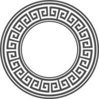 griechisch runden Grenze. Kreis Mäander Rahmen mit uralt Ornament. römisch Mittelmeer Muster Dekor png