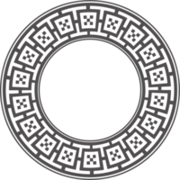 Greek round border. Circle meander frame with ancient ornament. Roman Mediterranean pattern decor png