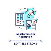 Industry specific adaptation concept icon. Smart content. Marketing case study abstract idea thin line illustration. Isolated outline drawing. Editable stroke vector